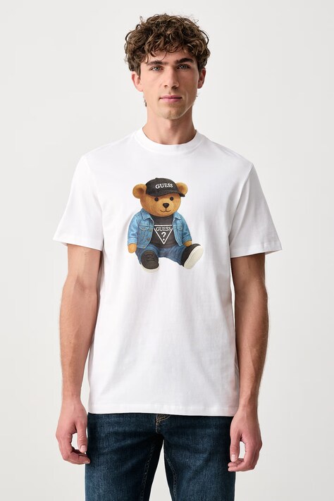 Guess T-shirt męski bawełniany biały M6BI64 K6573
