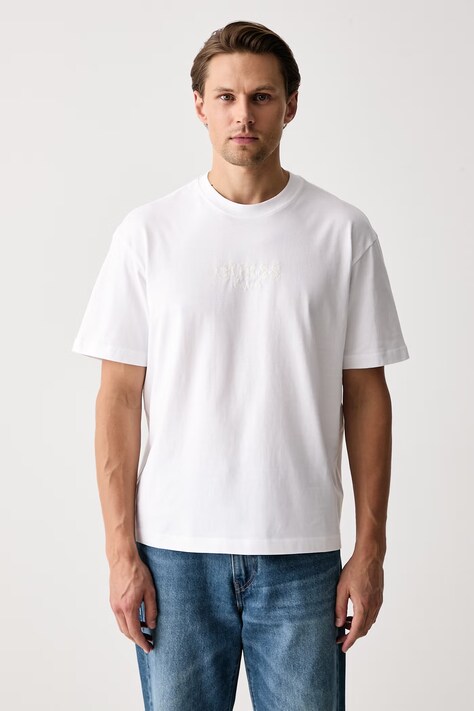 Guess T-shirt ανδρικό βαμβακερό λευκό M6BI55 K6192