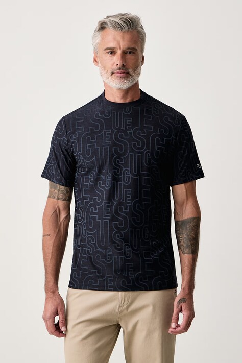 Guess T-shirt da uomo con cotone blu navy M6BI51 K6188
