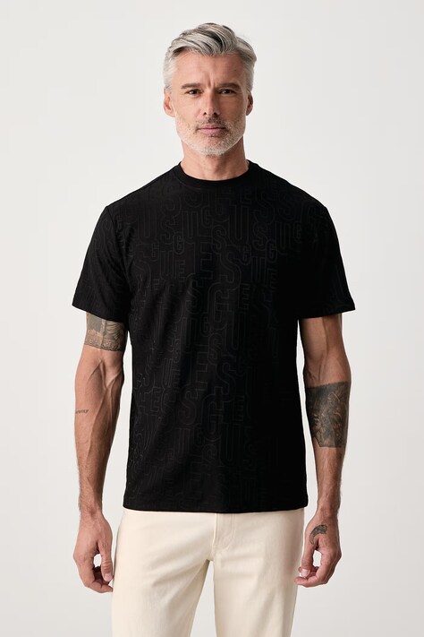 Guess T-shirt męski z bawełną czarny M6BI51 K6188