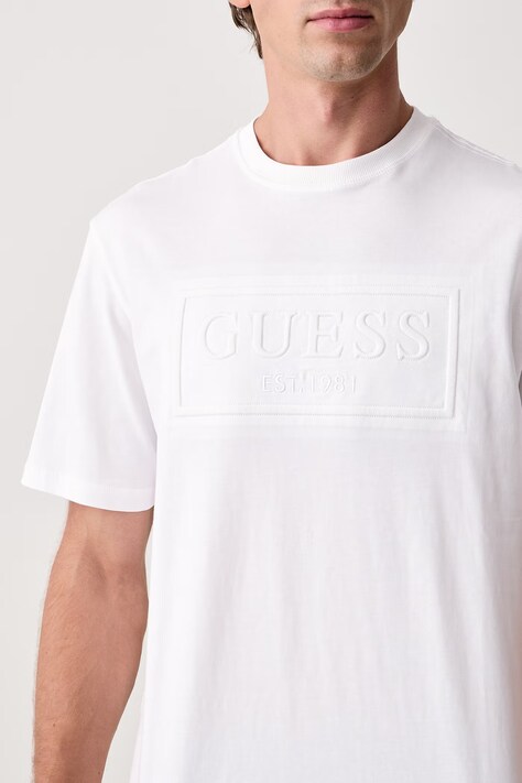 Guess T-shirt męski bawełniany biały M6BI41 K6178