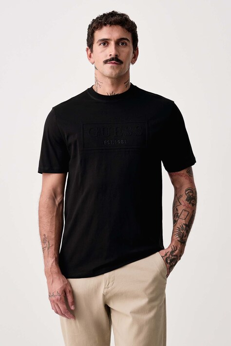 Guess T-shirt męski bawełniany czarny M6BI41 K6178