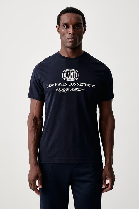 Gant T-shirt męski bawełniany granatowy 2003469