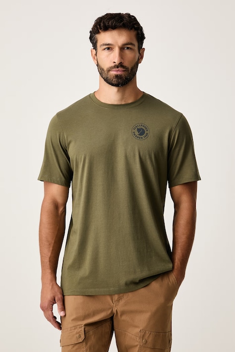 Fjallraven T-shirt męski z bawełną zielony F87313-625