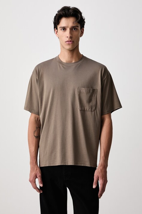 Frame RELAXED POCKET TEE T-shirt bawełniany męski brązowy MP26JTE008