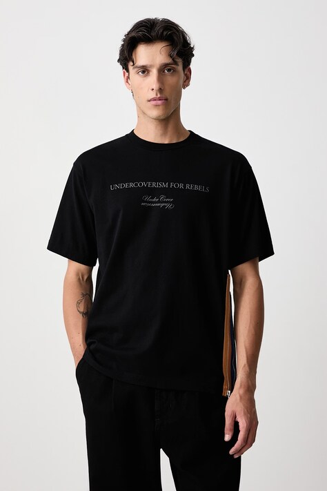 Undercover T-shirt bawełniany męski czarny UP2F4803