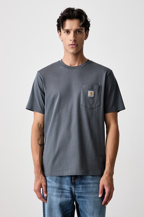 Carhartt WIP Pocket T-shirt bawełniany męski szary I030434.3REXX