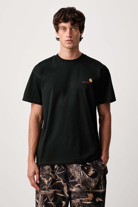 Carhartt WIP American Script футболка из хлопка для мужчин зелёная I029956.3T6XX