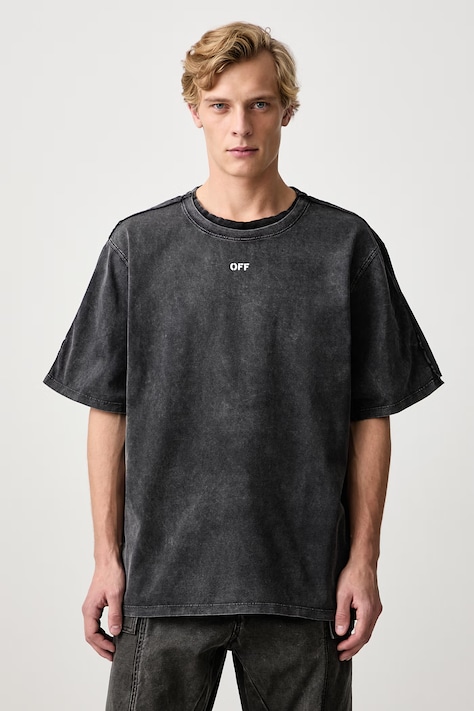 Off-White Off Stamp Overlap Regular t-shirt cotton men's black 44MAA16NF26J005001