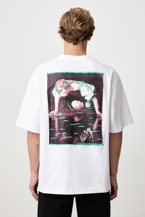 Off-White Inked Narciso Skate tričko bavlněné pánské bílé 44MAA120F26J012100