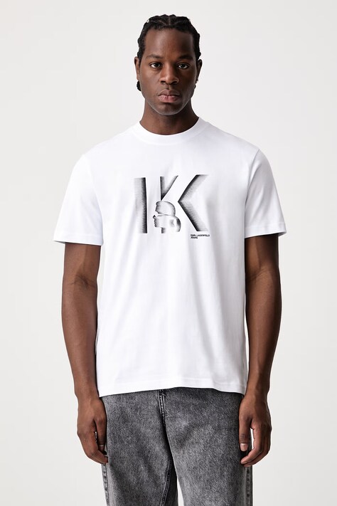 Karl Lagerfeld Jeans T-shirt męski bawełniany biały B4M17026