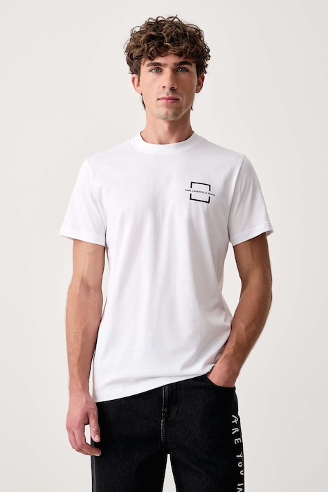 Karl Lagerfeld Jeans T-shirt da uomo in cotone bianca B4M17024