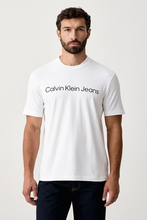 Calvin Klein Jeans T-shirt męski bawełniany z elastanem biały LV04RAB810