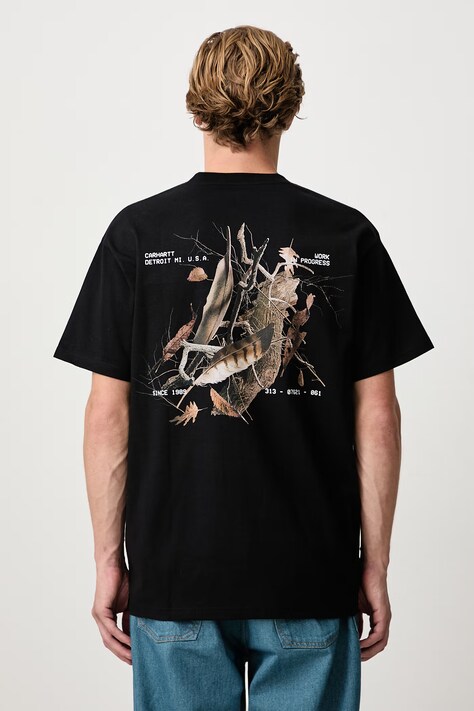 Carhartt WIP Feather Progress T-Shirt тениска от памук мъжка черна I037227