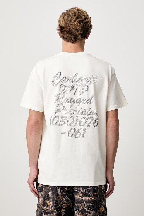 Carhartt WIP Hatching Script T-Shirt bawełniany męski beżowy I037258