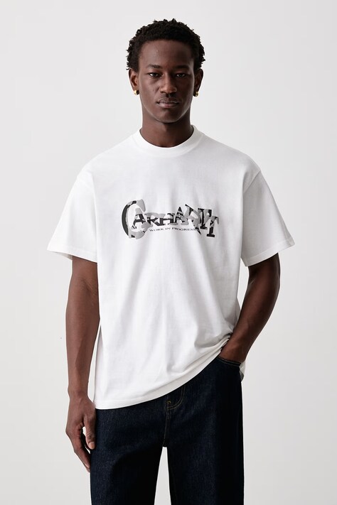 Carhartt WIP Chinsel Script T-Shirt bawełniany męski biały I037223