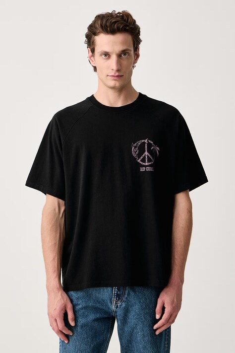 Rip Curl T-shirt męski bawełniany DISORDER czarny 14ZMTE