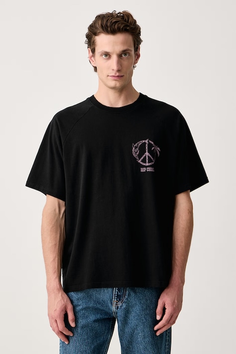 Rip Curl T-shirt męski bawełniany DISORDER czarny 14ZMTE