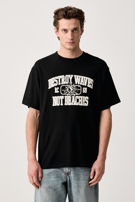 Rip Curl T-shirt męski bawełniany DISORDER czarny 14YMTE