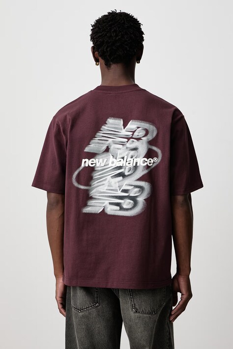 New Balance T-shirt bawełniany męski bordowy MT62D1MAYLR