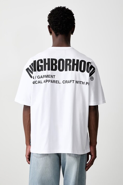 Neighborhood T-shirt z bawełną męski biały 261BWNH.CSM02