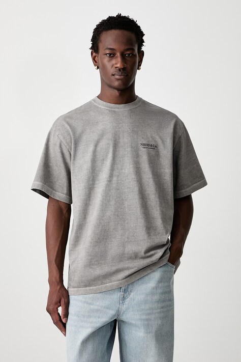 Neighborhood T-shirt bawełniany męski szary 261FPNH.CSM13