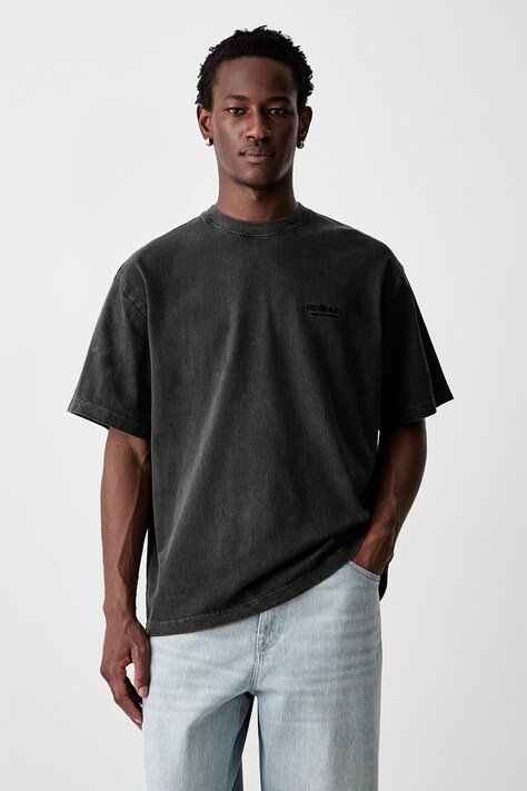 Neighborhood T-shirt bawełniany męski czarny 261FPNH.CSM13