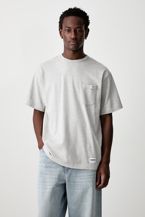 Neighborhood T-shirt bawełniany męski szary 261FPNH.CSM04