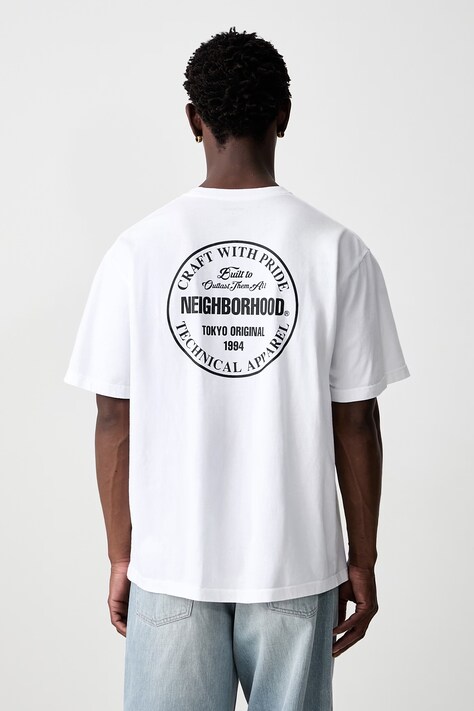 Neighborhood T-shirt bawełniany męski biały 261PCNH.ST02