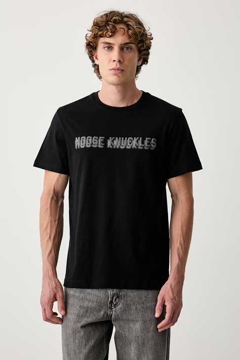 MOOSE KNUCKLES T-shirt męski bawełniany czarny M36MT719