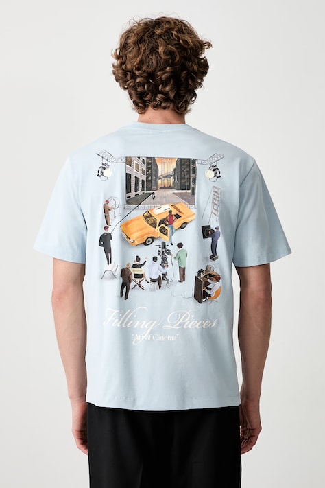 Filling Pieces T-shirt bawełniany męski niebieski 422620500360