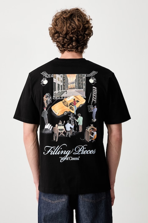 Filling Pieces T-shirt bawełniany męski czarny 422620500360