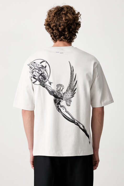 Filling Pieces T-shirt bawełniany męski szary 422620501389
