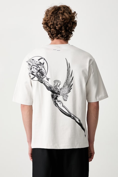 Filling Pieces T-shirt bawełniany męski szary 422620501389