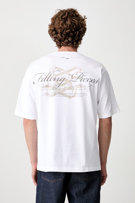 Filling Pieces T-shirt bawełniany męski biały 422620501387