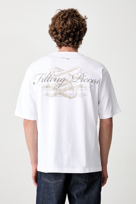 Filling Pieces T-shirt bawełniany męski biały 422620501387