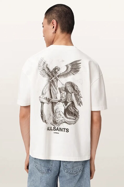 AllSaints T-shirt męski bawełniany SERAPH biały M034PF