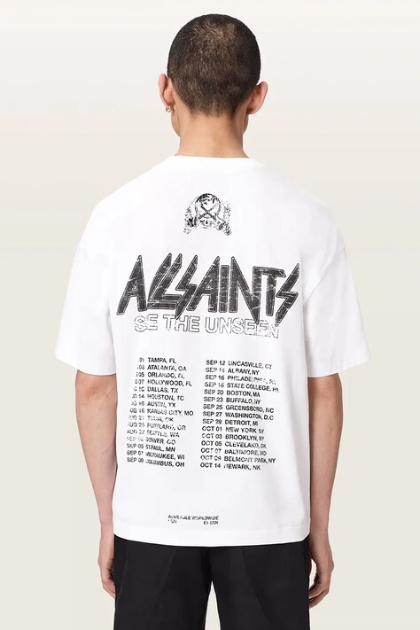 AllSaints T-shirt męski bawełniany CHROMIUM biały M001PF