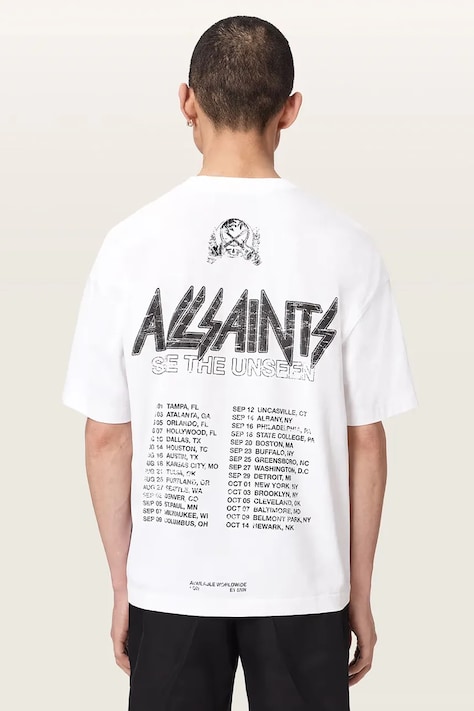 AllSaints T-shirt męski bawełniany CHROMIUM biały M001PF