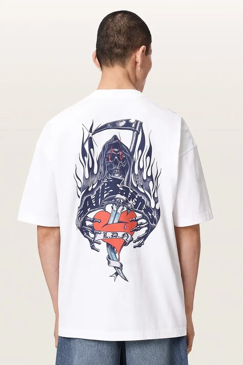 AllSaints T-shirt męski bawełniany SCIMITAR biały M013PF