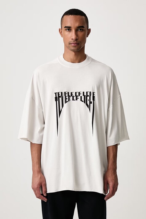 Rick Owens DRKSHDW Tommy tričko bavlněné pánské béžové DU02F6259 RNEP5