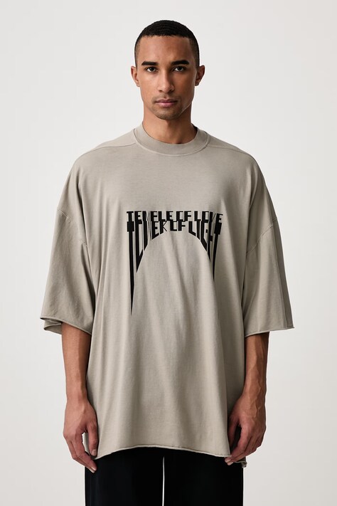 Rick Owens DRKSHDW Tommy tričko bavlněné pánské béžové DU02F6259 RNEP5