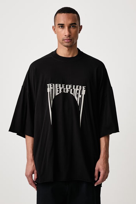 Rick Owens DRKSHDW Tommy tričko bavlněné pánské černé DU02F6259 RNEP5