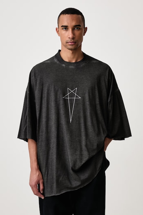 Rick Owens DRKSHDW Tommy tričko bavlněné pánské černé DU02F6259 RNDEP4