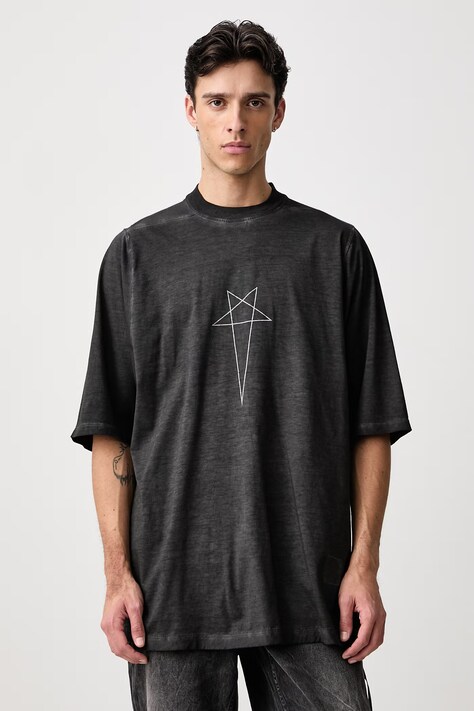 Rick Owens DRKSHDW Jumbo tričko bavlněné pánské černé DU02F6274 RNDEP4