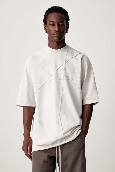 Rick Owens DRKSHDW Jumbo tričko bavlnené pánske béžové DU02F6274 RIGET2