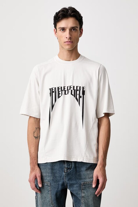 Rick Owens DRKSHDW Walrus tričko bavlněné pánské béžové DU02F6252 RNEP5P