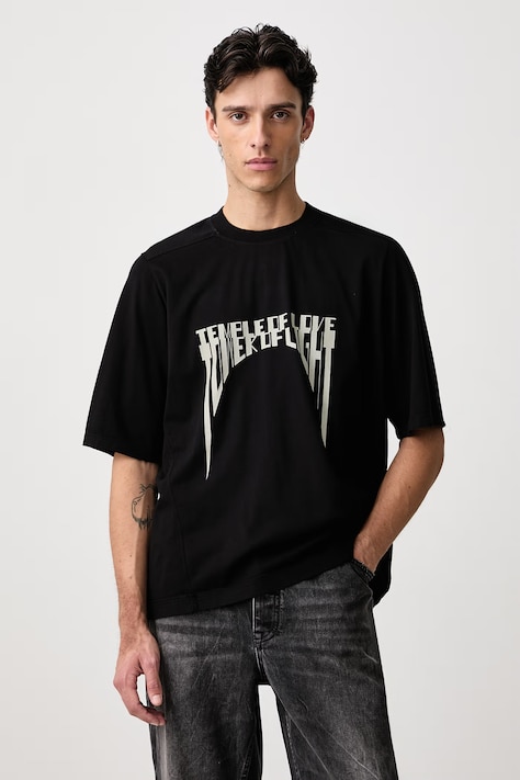 Rick Owens DRKSHDW Walrus tričko bavlněné pánské černé DU02F6252 RNEP5P