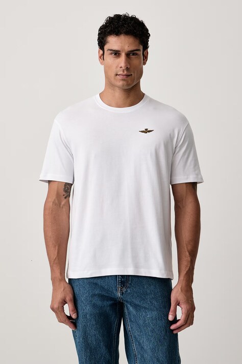 Aeronautica Militare T-shirt męski bawełniany biały TS2522UJ00372