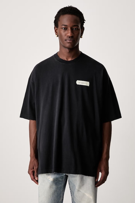 Vetements Scribbled Logo T-shirt bawełniany męski czarny MH27TR146B